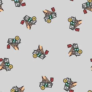 Borrowing funds creditor vector seamless pattern イラスト素材