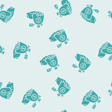 Borrowing funds glyph seamless pattern Illustrazione stock