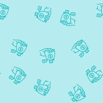 Borrowing funds line seamless pattern Stock Illustration