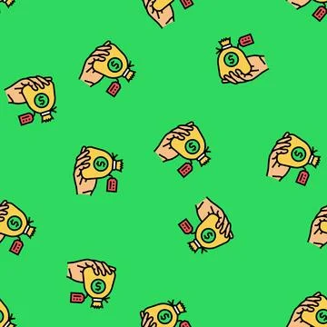 Borrowing funds vector seamless pattern イラスト素材