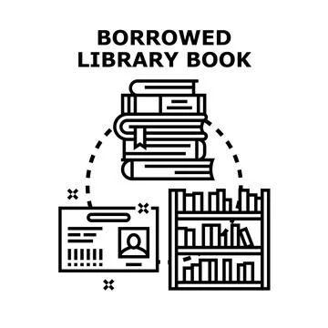 Borrowing library book reading educational process icon イラスト素材