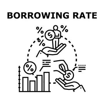 Borrowing rate concept vector illustration icon Stock Illustration