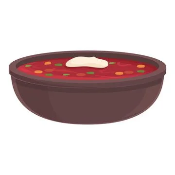 Borsch dish icon cartoon vector. Food recipe Stock Illustration