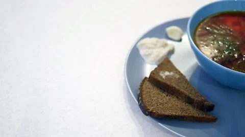 Borsch in a saucepan Video stock 68781585