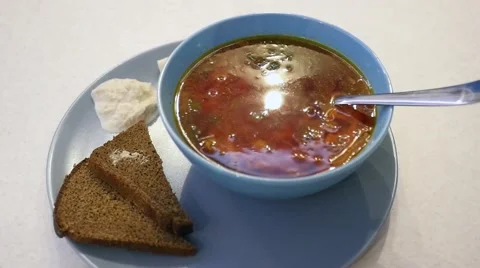 Borsch in a saucepan Stock Footage 68783633