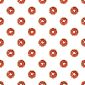 Borsch soup bowls repeating pattern on white background イラスト素材