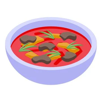 Borsch with vegetable icon isometric vector. Culture culinary Stock Illustration