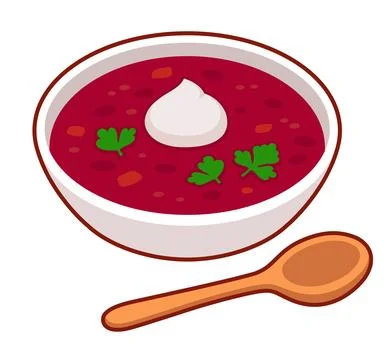 Borscht, beetroot soup illustration Stock Illustration