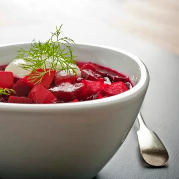 Borscht or beetroot soup square Stock Photos