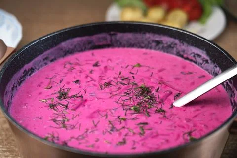 Borscht in a pot 写真素材