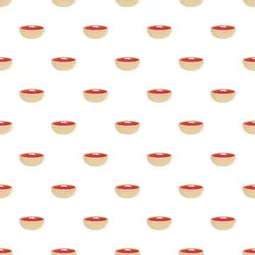 Borscht soup bowls repeating pattern seamless illustration Stock Illustration