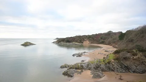 Borth-y-Gest Beach Video stock 300812828