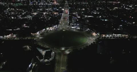 Boryeong city night view with circular intersection, South Korea Video stock 336794909