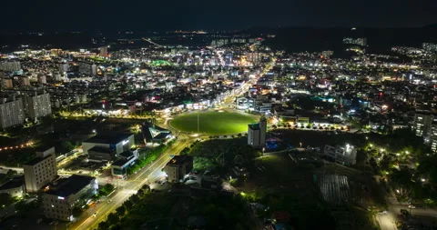 Boryeong city roundabout aerial hyperlapse, South Korea Stock Footage 336793299