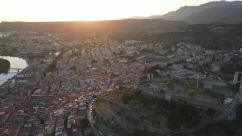 Bosa, Sardinia - Sunset 2 Stock Footage 294836489