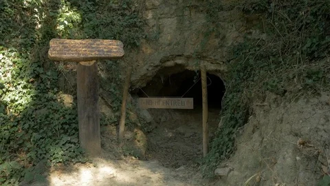 Bosc Encantat enchanted forest signs cavern cave hole Stock Footage 120924270