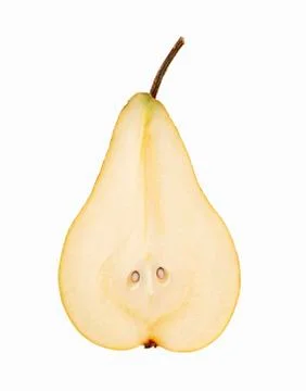 Bosc Pear Slice on White Background Stock Photos