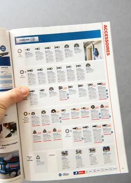 Bosch Starlock Accessory Page in Catalog Stock Photos