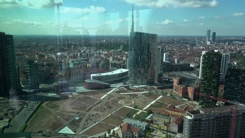 Bosco Verticale Or Vertical Forest  Residential Towers in Milan, Italy. Stock Footage 83285760