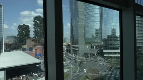 "Bosco Verticale" time lapse, milan, milan city famous downtown living buildings Stock-Footage 135024586
