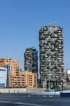 Bosco Verticale, the vertical forest designed by Stefano Boeri in Porta Nuova Stock Photos