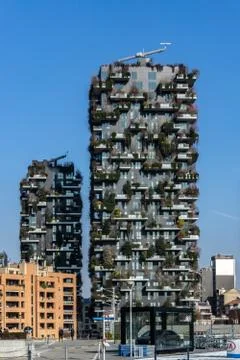 Bosco Verticale, the vertical forest designed by Stefano Boeri in Porta Nuova Stock Photos