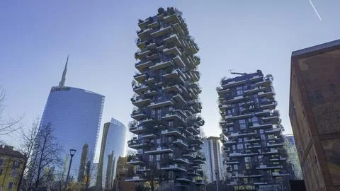 Bosco Verticale (Vertical Forest) iconic residential towers in Milan, Italy Stock-Fotos