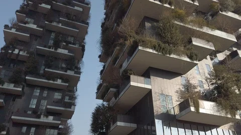Bosco Verticale Vertical Forest Residential Towers Stock Footage 103851298