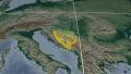 Bosnia And Herzegovina extruded. Bumps shaded. Graticule. 4k or 4k+ Resolution