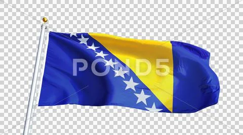 Bosnia and Herzegovina flag, close up, isolated with alpha channel Stock Photos