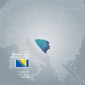 Bosnia and Herzegovina information map. Stock Illustration