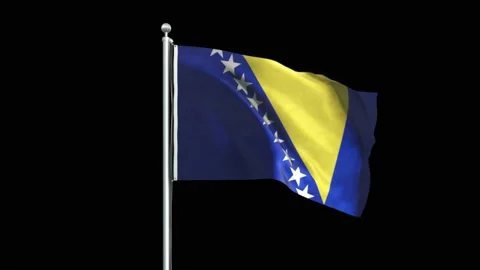 Bosnia Flag Big Stockbeeldmateriaal 160126410