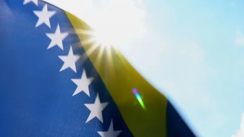 Bosnia Flag Flapping Stock Footage 118962992