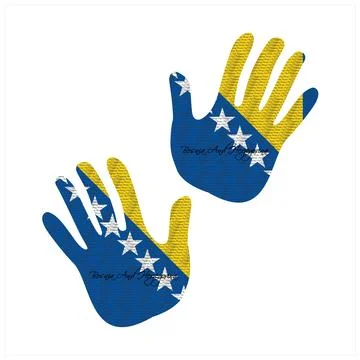 Bosnia flag hand vector 库存插图