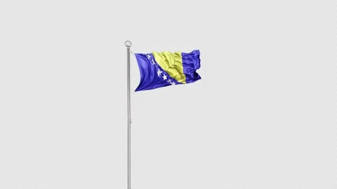 Bosnia   Flag Pole  Animation Include Alpha 3D Rendering Video stock 283138111