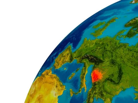 Bosnia on globe Stock Illustration