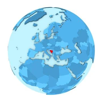 Bosnia on globe isolated Stock Illustration