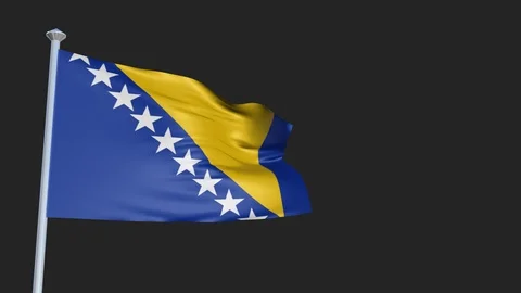 Bosnia - Loopable 3D flag animation with Alpha Channel and Transparency for y 스톡 동영상 91459905