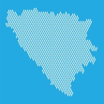 Bosnia population. Statistic map made from stick figure people Stock Illustration