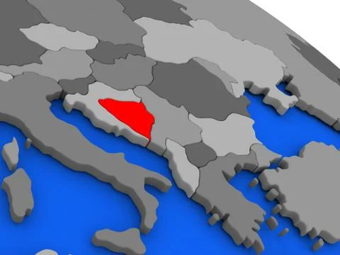 Bosnia in red Stock-Illustration