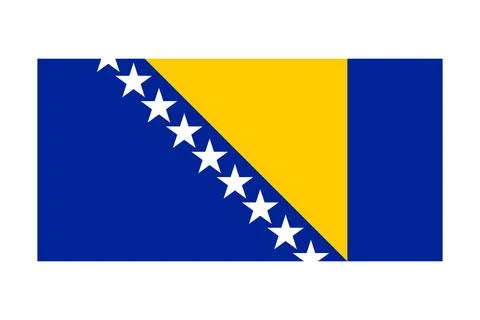 Bosnian flag on white background. Stock Illustration
