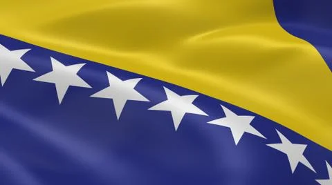 Bosnian flag in the wind 写真素材