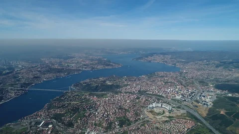 Bosphorus aerial view Stock Footage 118602064