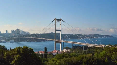 Bosphorus and bridge time lapse, Istanbul Stock Footage 136849458