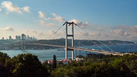 Bosphorus and bridge time lapse, Istanbul Stock Footage 136852829