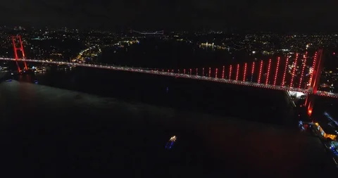 Bosphorus bridge aerial drone view Stock Footage 118617896