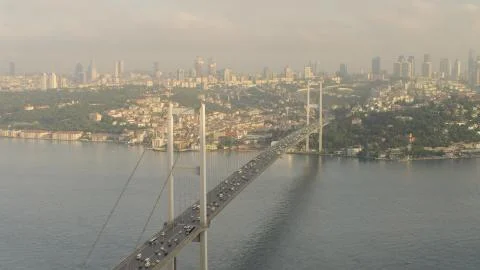 Bosphorus Bridge and car traffic. Stock Photos