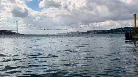 Bosphorus bridge and movement of clouds from istanbul time lapse Stock Footage 175398040