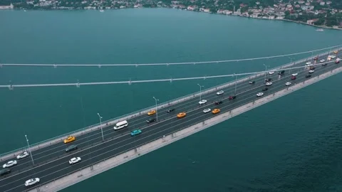 Bosphorus Bridge and Traffic 2 Stock Footage 146356475