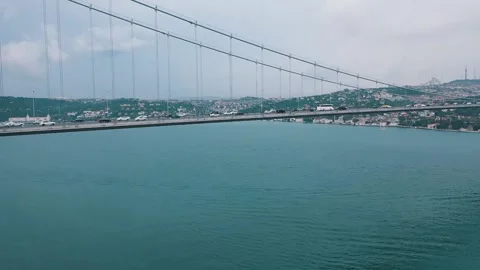 Bosphorus Bridge and Traffic Stock Footage 146357862